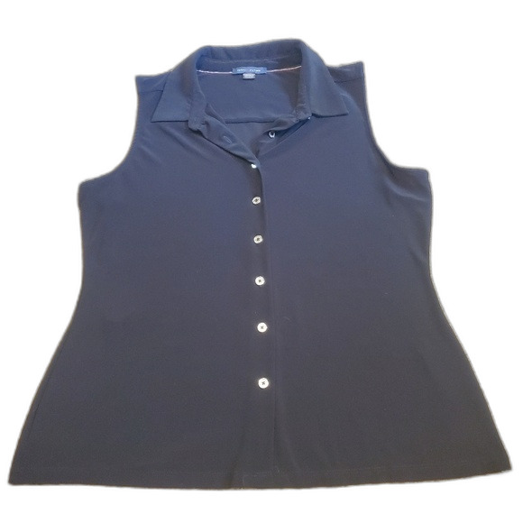 Tommy Hilfiger Sleeveless Blouse and Sports Bra - Preppy Business Casual Athlete - Picture 3 of 8